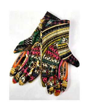 Gants polaire Ixli Katacha vert roses