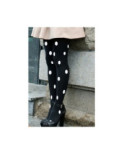 collant noir opaque pois Sakura Blanc