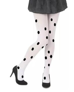 collant blancs opaque pois Sakura Noir