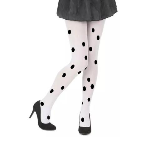 collant blancs opaque pois Sakura Noir