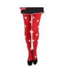 collant rouge opaque pois Sakura blancs
