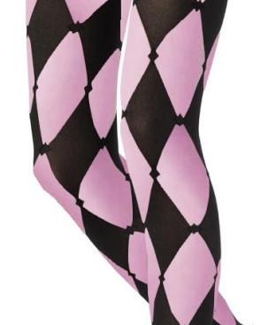  COLLANT-LOSANGES-BICOLORE-VOILA-noir-rose-détail