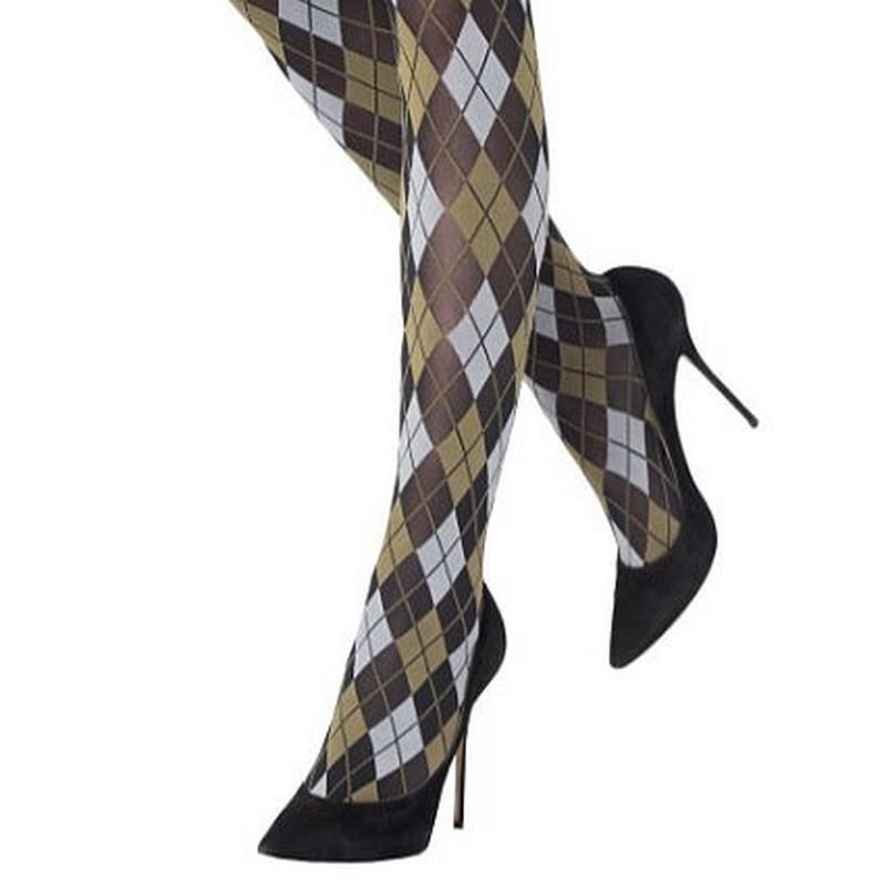 Mi Bas Losange tendance Argyle brun Kaki