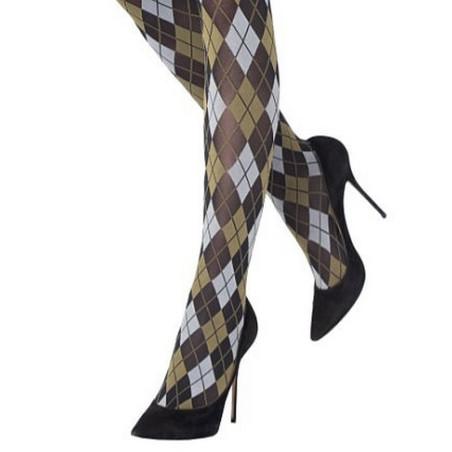 Mi Bas Losange tendance Argyle brun Kaki