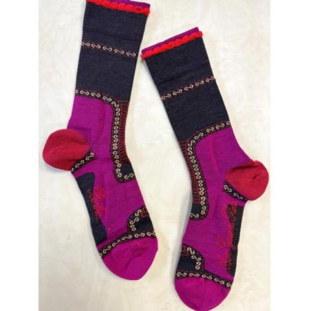 chaussettes-Berthe-aux-gands-pieds-Femme-hiver-laine-Corset-rose