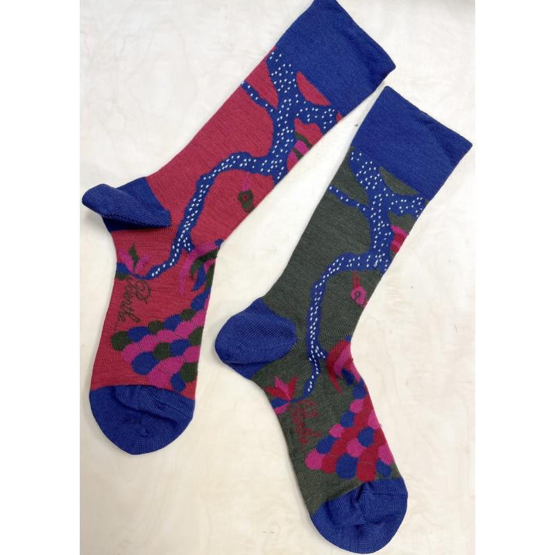 Chaussettes Berthe Aux Grands Pieds Paon Asymétrique