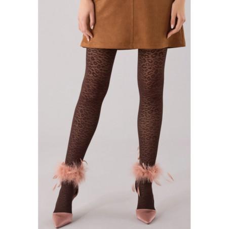 Collant-fauvePhiplipp-matignon-Effet-leopard-marron-face