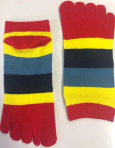 Socquettes 5 Doigts Multi rayures 2