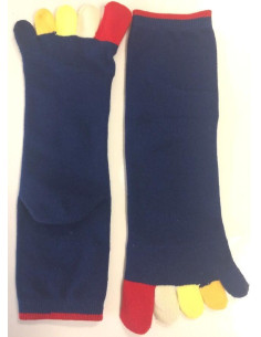 Chaussettes 5 doigts Bleues Doigts Couleurs 2