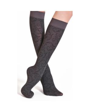 Mi bas Pieds de poule Fleuri Philippe Matignon