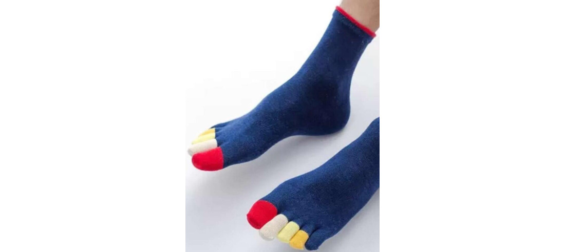 Chaussettes 5 doigts Bleues Doigts Couleurs