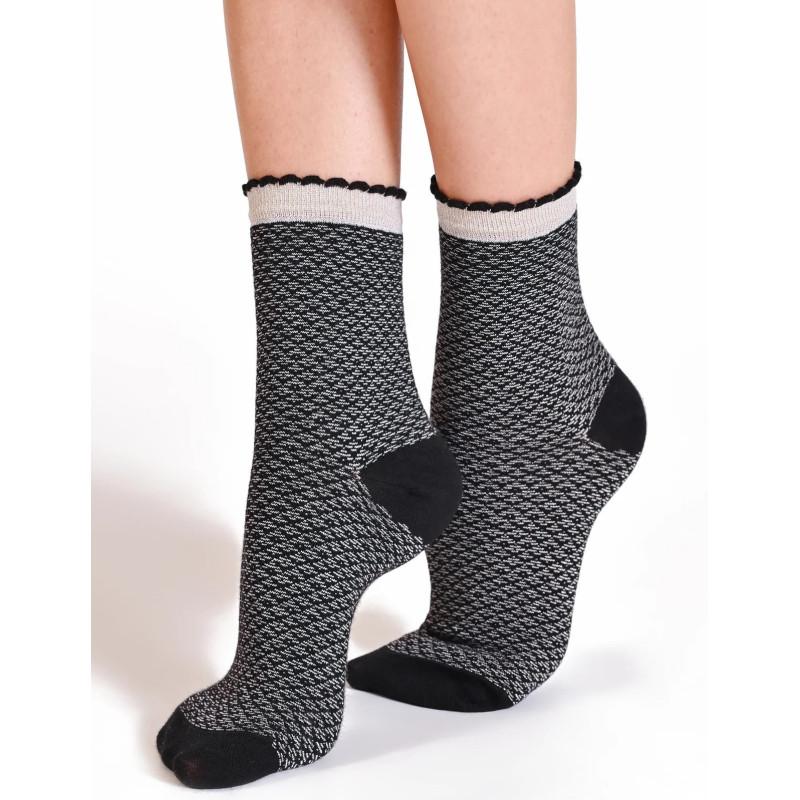 Chaussettes Nid D'abeille Chic argenté Philippe Matignon