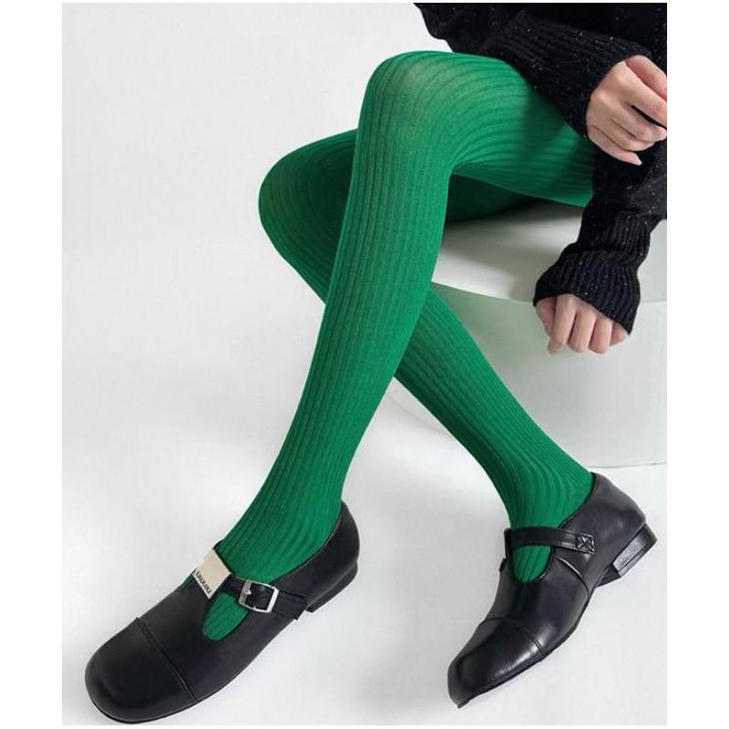 Collant coton fine cotes couleur tendance