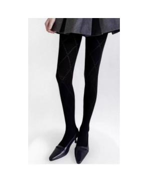collant-losange-diamant-coton-laine-noir