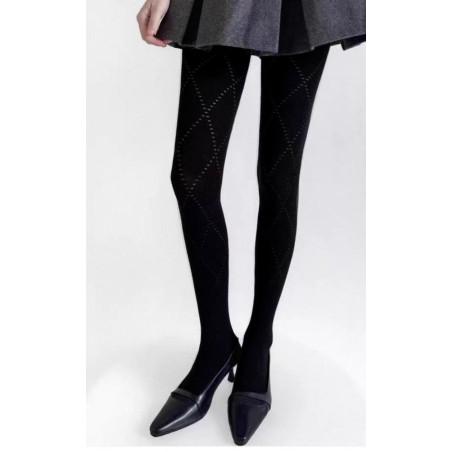 collant-losange-diamant-coton-laine-noir