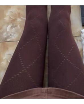 collant-losange-diamant-coton-laine-brun