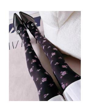  COLLANT-violette-fleuri-long