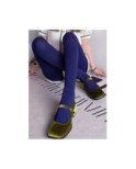 Collant opaque Fines cotes bicolores Noires bleues
