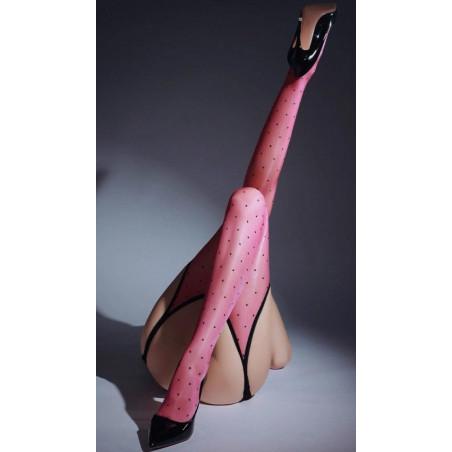 Collant Porte Jarretelles Plumetis rose chic