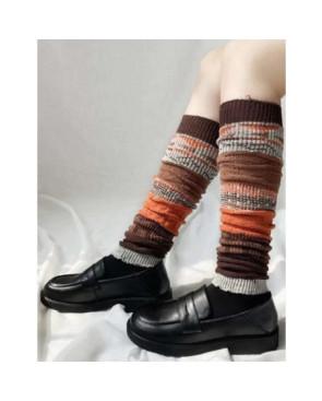 GUETRES-COTON-PATCHWORK--brun-gris-orange