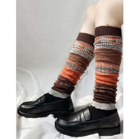 GUETRES-COTON-PATCHWORK--brun-gris-orange