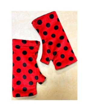 Mitaines rouge à pois noire Coccinelle doublé polaire