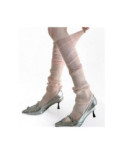 Guêtres Fines cotes et tulles chic rose