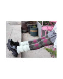 Collant Opaque Gris Argyle Rose