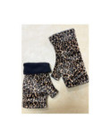 Mitaines léopard Velours doublé polaire hiver
