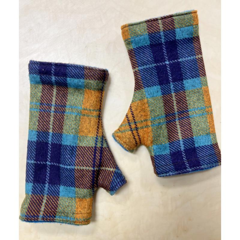 Mitaines Tartan Bleu doublé polaire hiver