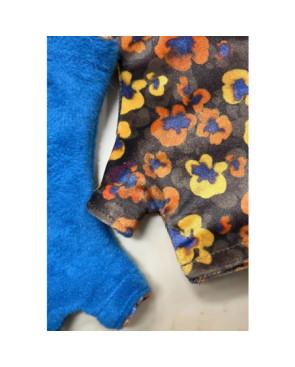  Mitaines-doublé-polaire-VELOURS-imprimé-papaverro-détail-bleu