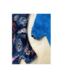 Mitaines Bleues plumes doublé polaire hiver