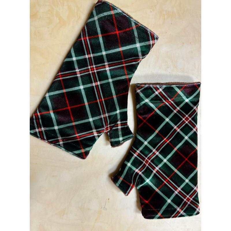 Mitaines BurbChic brun vert doublées polaire hiver