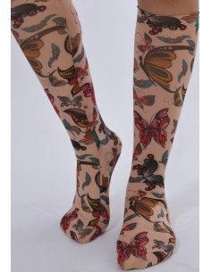 Mi bas imprimé au cent Papillons