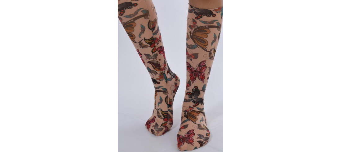 Mi bas imprimé au cent Papillons