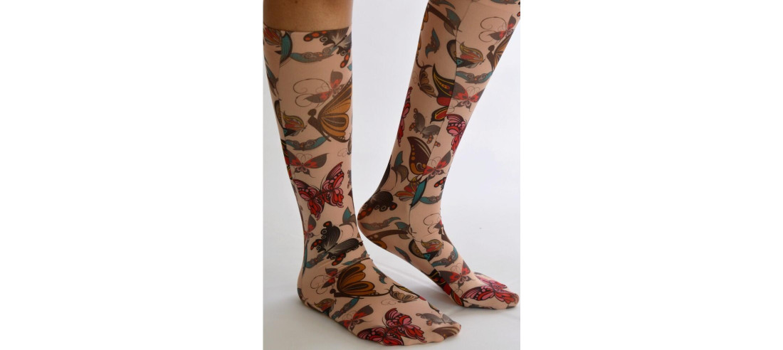 Mi bas imprimé au cent Papillons