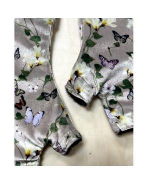 Mitaines Grises Papillons fleuris Doublé polaire