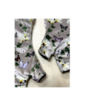 Mitaines Grises Papillons fleuris Doublé polaire