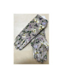 Gants de velours imprimé Papillons Fleuris Gris