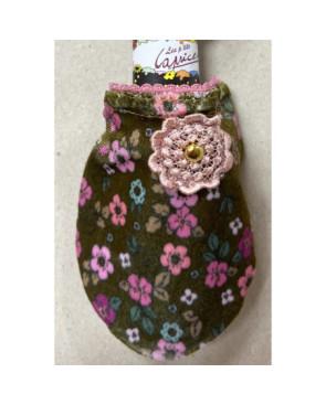 chausson-les-petits-caprices-polaire-Cirry-pink-vintage-détail