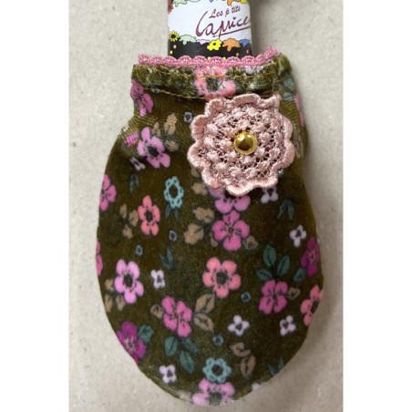 chausson-les-petits-caprices-polaire-Cirry-pink-vintage-détail