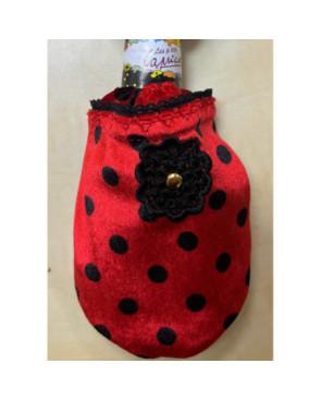 chausson-les-petits-caprices-velours-dots-rouge-noir-détail