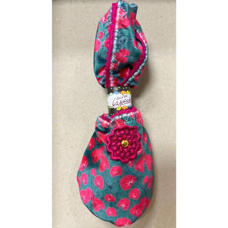 Chaussons de Voyage verte Ginko magenta Ixli