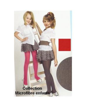 Collant Enfant Microfibre Tendance Gris Rose et rouge