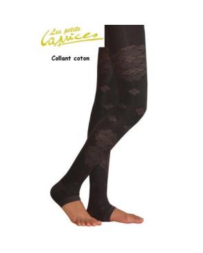  Collant vert forêt dentelle de coton sans pieds