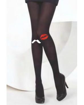  Collant noir bisoux et moustaches