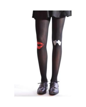  Collant noir bisoux et moustaches profil