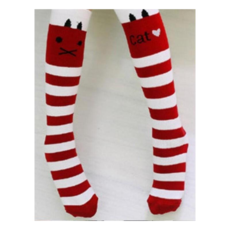 Mi bas enfant love cat rouge et blanc