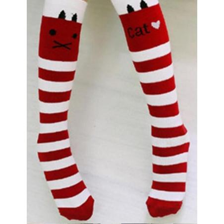 Mi bas enfant love cat rouge et blanc