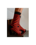 Chaussettes Rayures noires et rouges